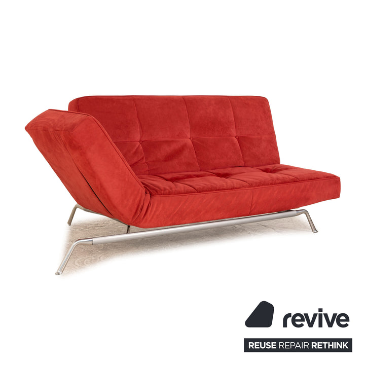 ligne roset Smala Stoff Dreisitzer Rot Sofa Couch manuelle Schlaffunktion