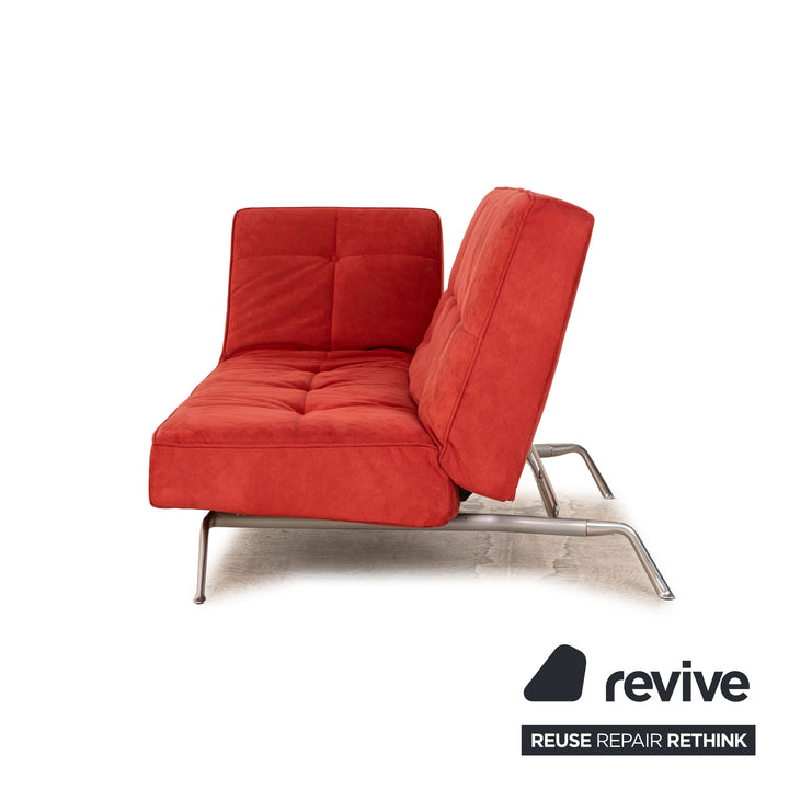 ligne roset Smala Stoff Dreisitzer Rot Sofa Couch manuelle Schlaffunktion