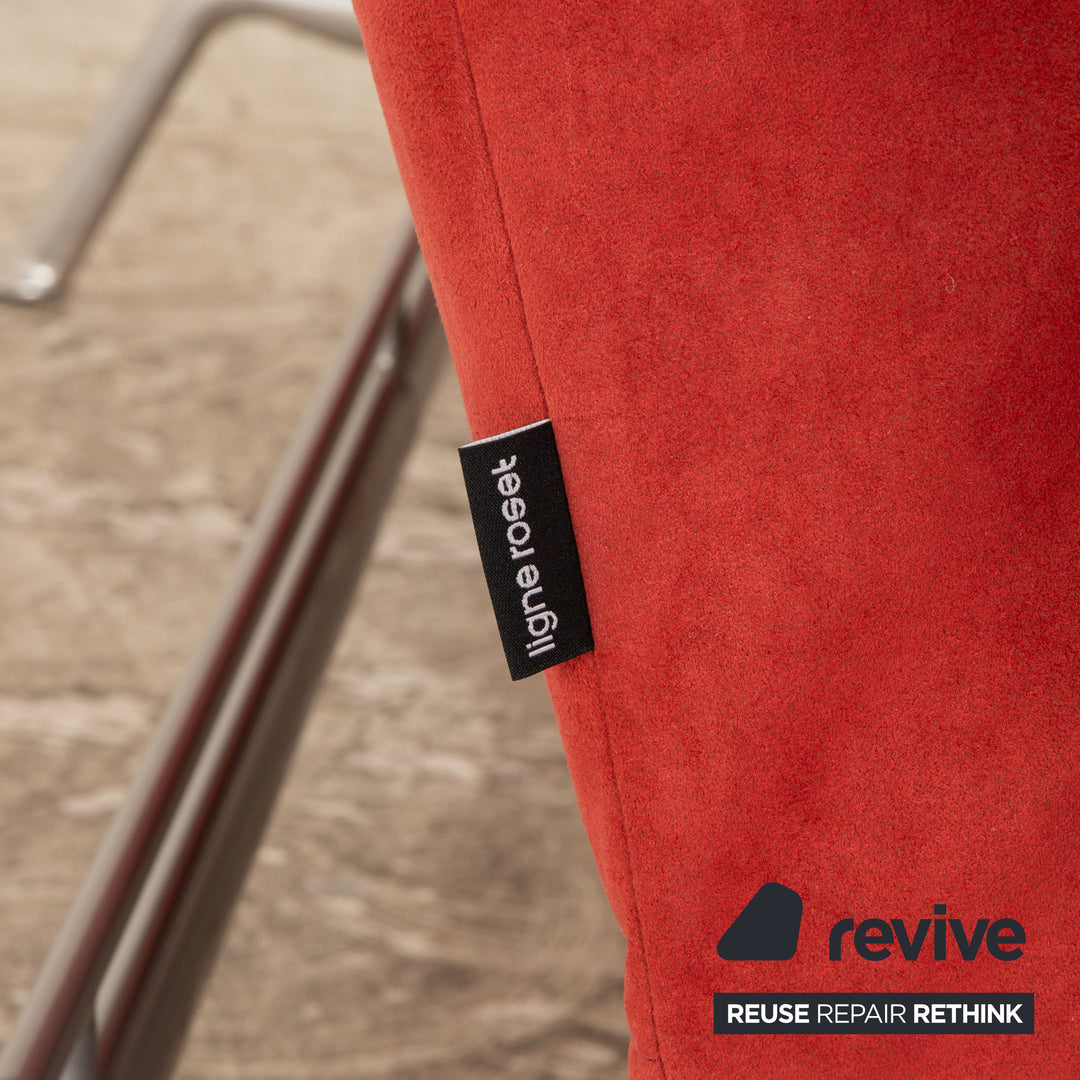 ligne roset Smala Stoff Dreisitzer Rot Sofa Couch manuelle Schlaffunktion