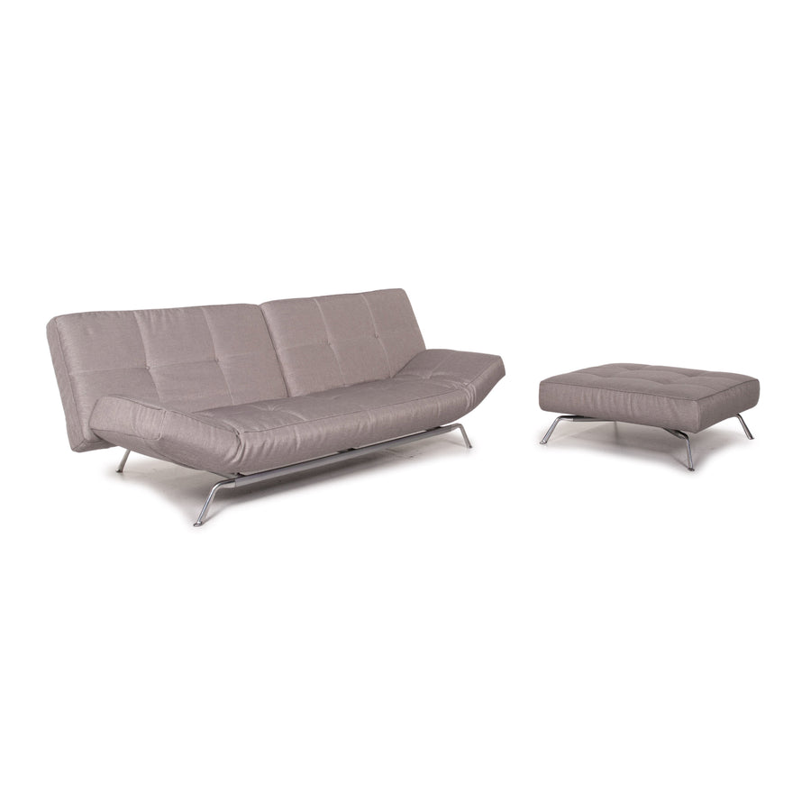 ligne roset Smala fabric sofa set gray silver 1x three-seater 1x stool sofa bed sleeping function #14628