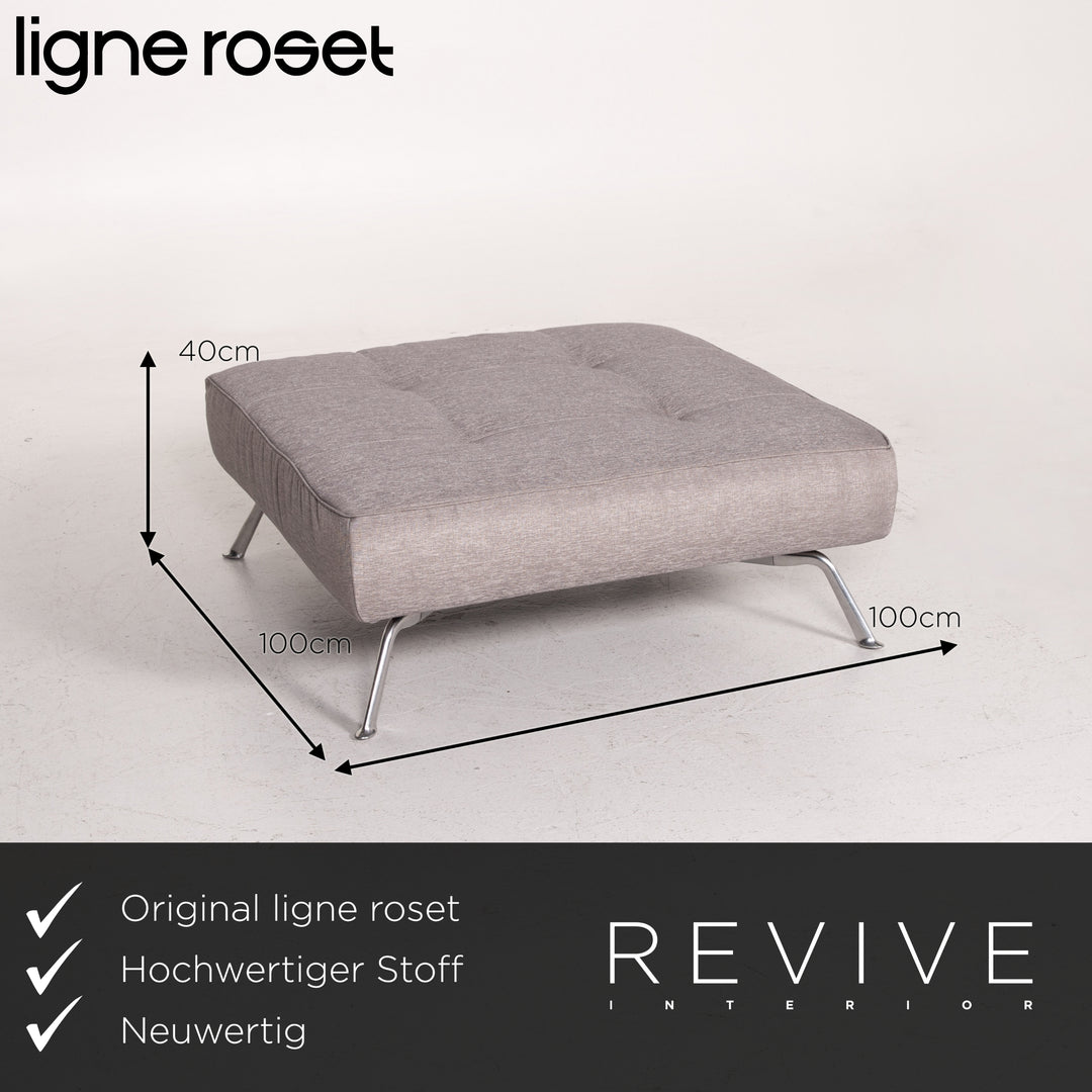 ligne roset Smala fabric sofa set gray silver 1x three-seater 1x stool sofa bed sleeping function #14628