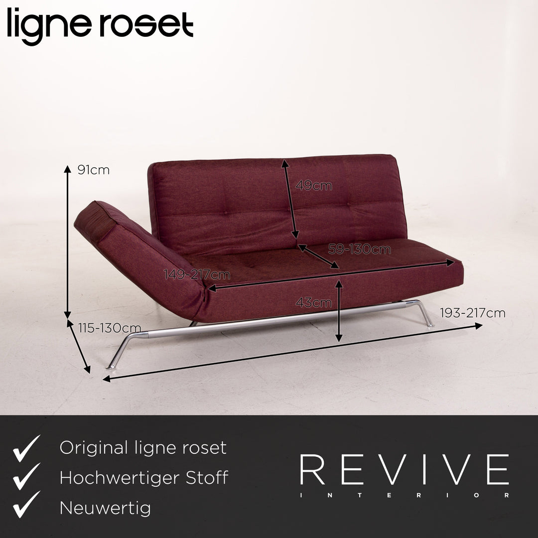 ligne roset Smala fabric sofa purple two-seater function sleeping function sofa bed couch #14376