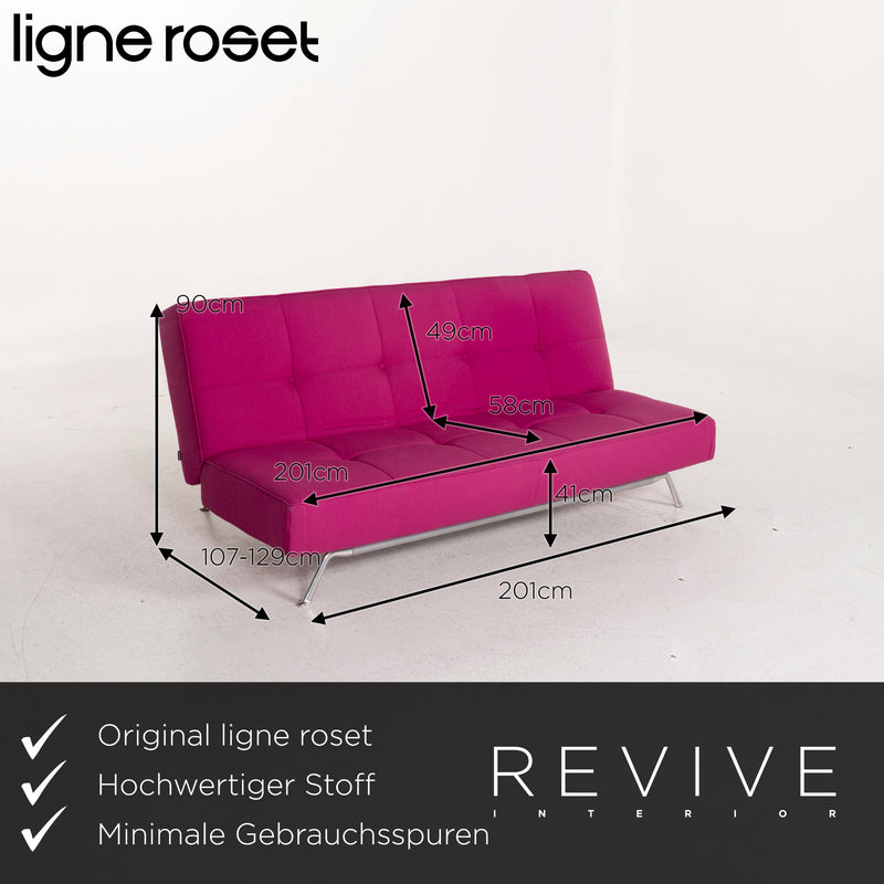 ligne roset Smala Stoff Sofa Pink Dreisitzer Schlafsofa Funktion Schlaffunktion Couch 