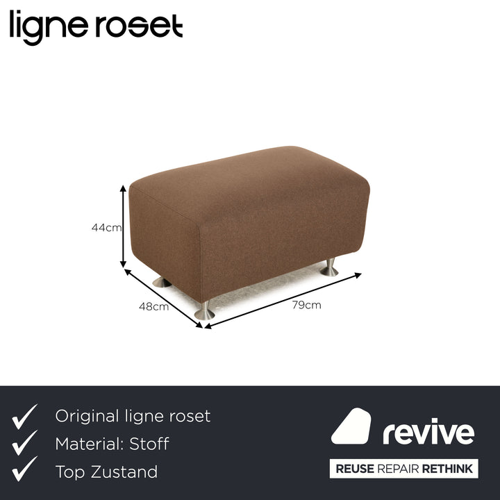 ligne roset Stoff Hocker Braun