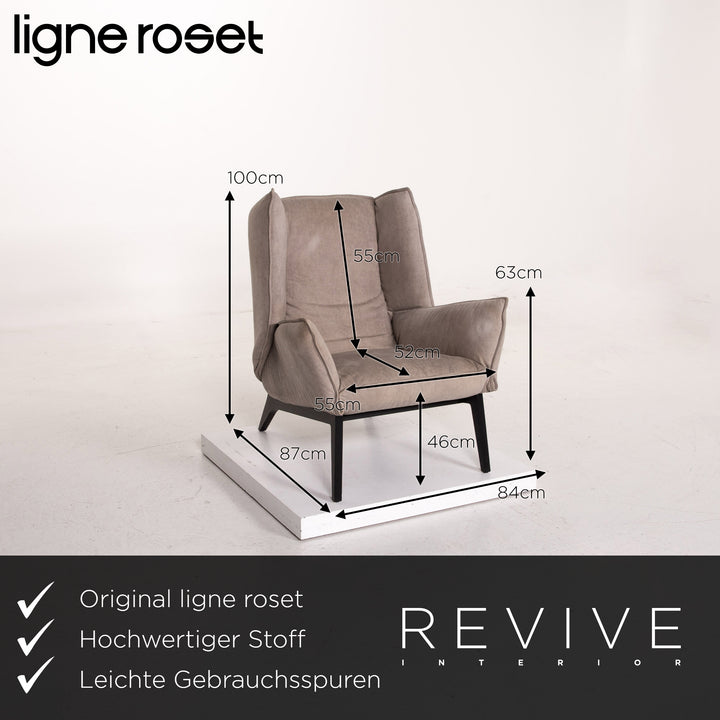 ligne roset Toa Stoff Sessel Grau Rémi Bouhaniche #14680