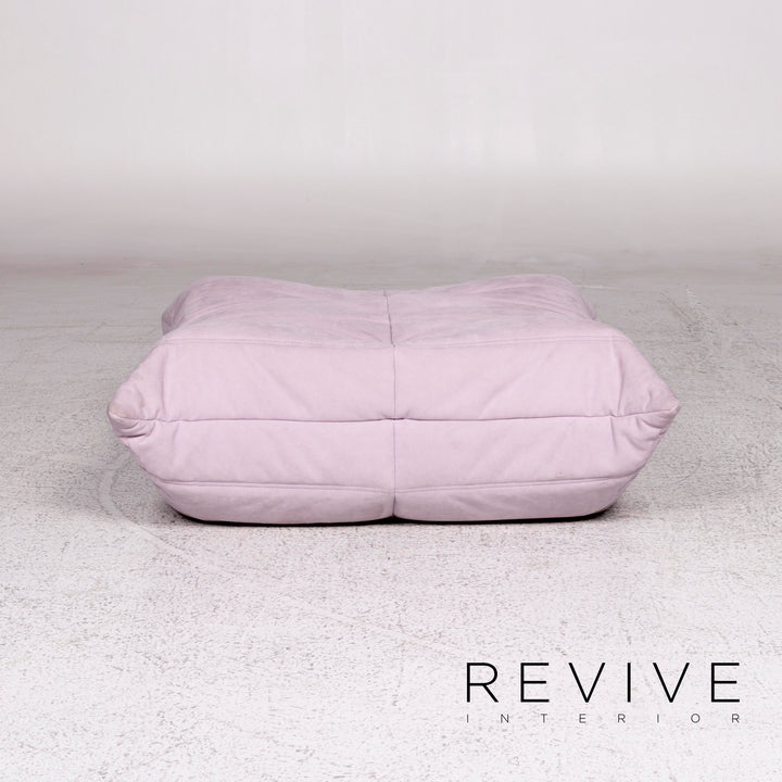 ligne roset Togo Alcantara fabric sofa set mint lilac green purple 2x two-seater 1x ottoman Michel Ducaroy #10041