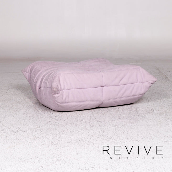 ligne roset Togo Alcantara fabric sofa set mint lilac green purple 2x two-seater 1x ottoman Michel Ducaroy #10041