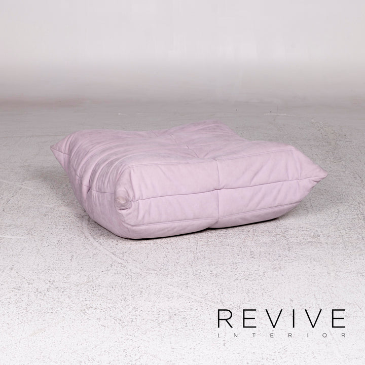 ligne roset Togo Alcantara fabric sofa set mint lilac green purple 2x two-seater 1x ottoman Michel Ducaroy #10041
