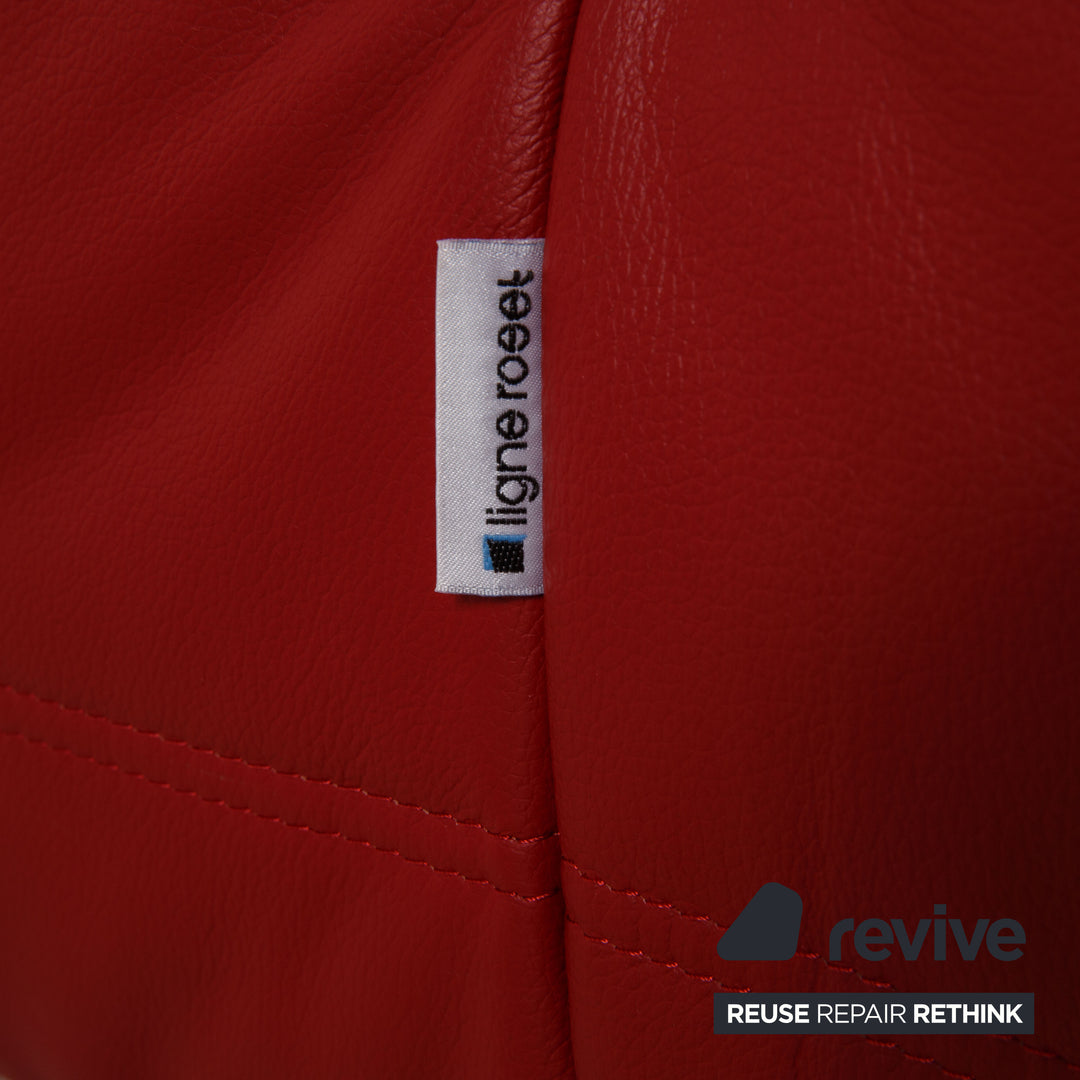 Ligne Roset Togo Leather Sofa Red Corner Sofa Couch OUTLET