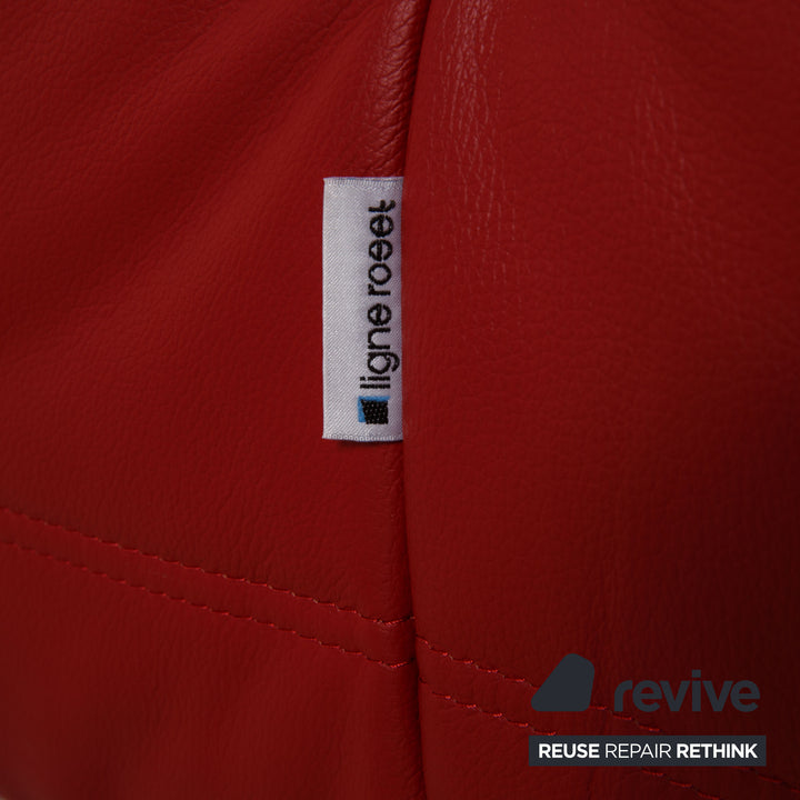 Ligne Roset Togo Leather Sofa Red Corner Sofa Couch OUTLET