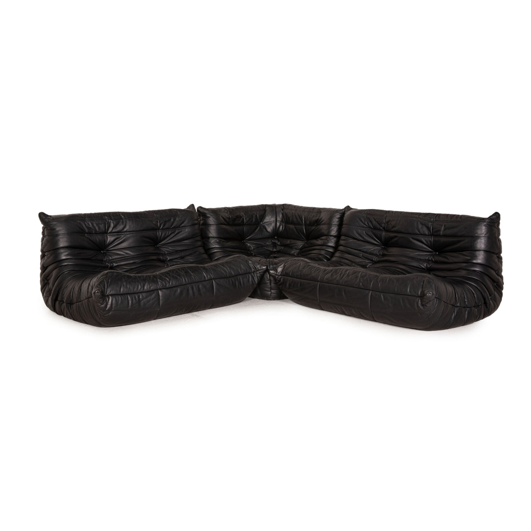 ligne roset Togo Leder Sofa Schwarz Ecksofa Couch