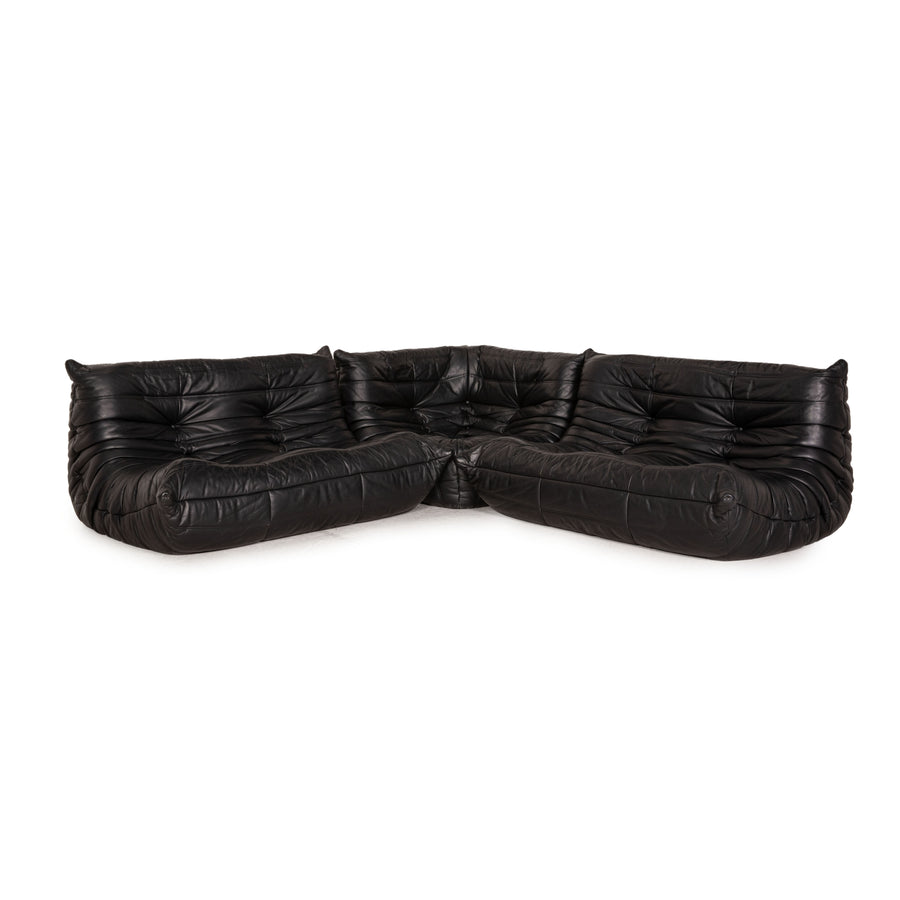 ligne roset Togo Leder Sofa Schwarz Ecksofa Couch