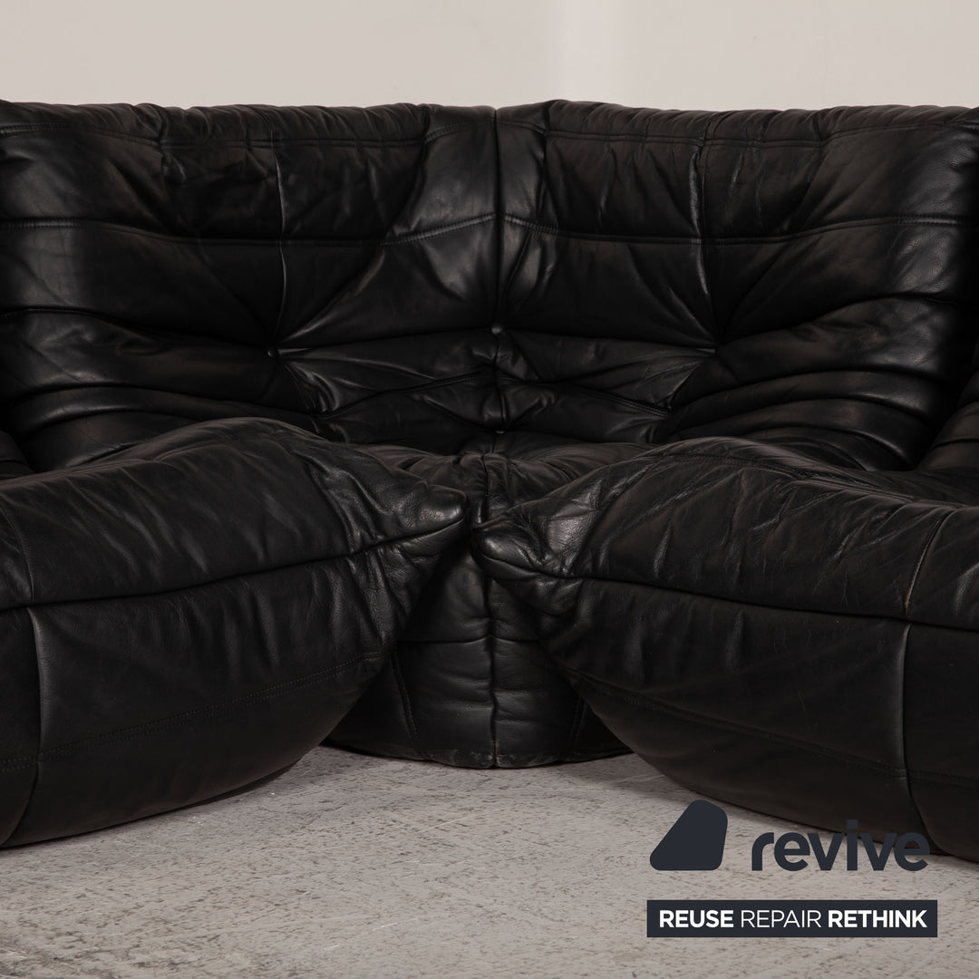 ligne roset Togo Leder Sofa Schwarz Ecksofa Couch