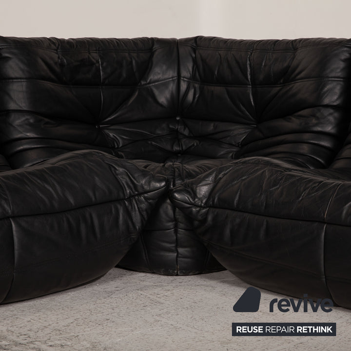 ligne roset Togo Leder Sofa Schwarz Ecksofa Couch