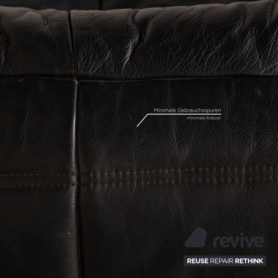 ligne roset Togo Leder Sofa Schwarz Ecksofa Couch