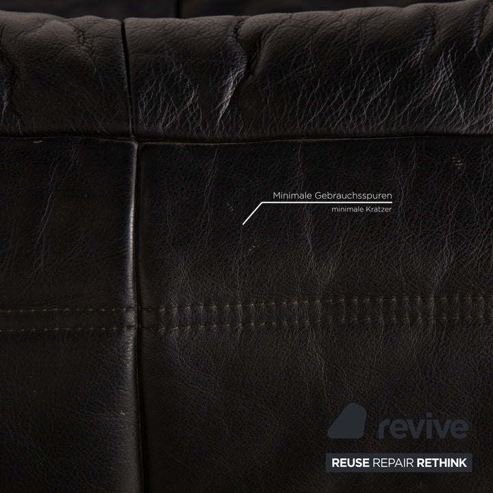 ligne roset Togo Leder Sofa Schwarz Ecksofa Couch