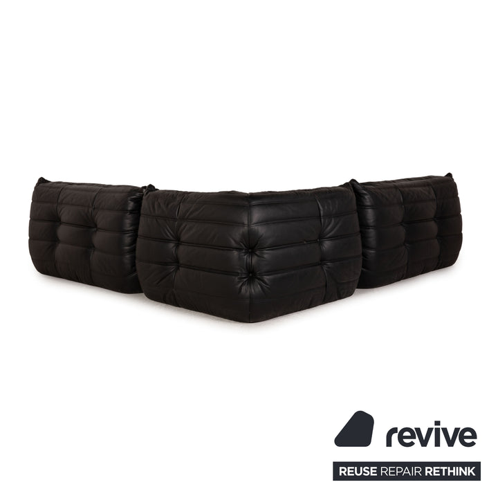 ligne roset Togo Leder Sofa Schwarz Ecksofa Couch