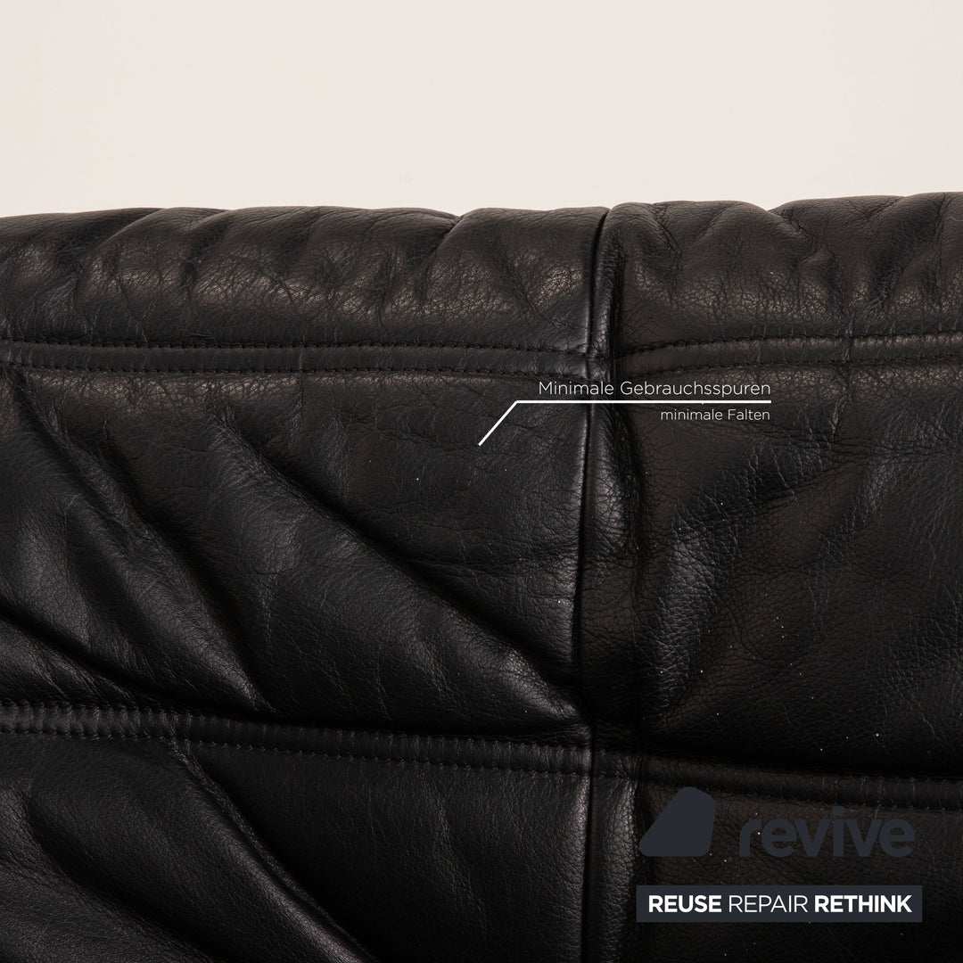 ligne roset Togo Leder Sofa Schwarz Ecksofa Couch