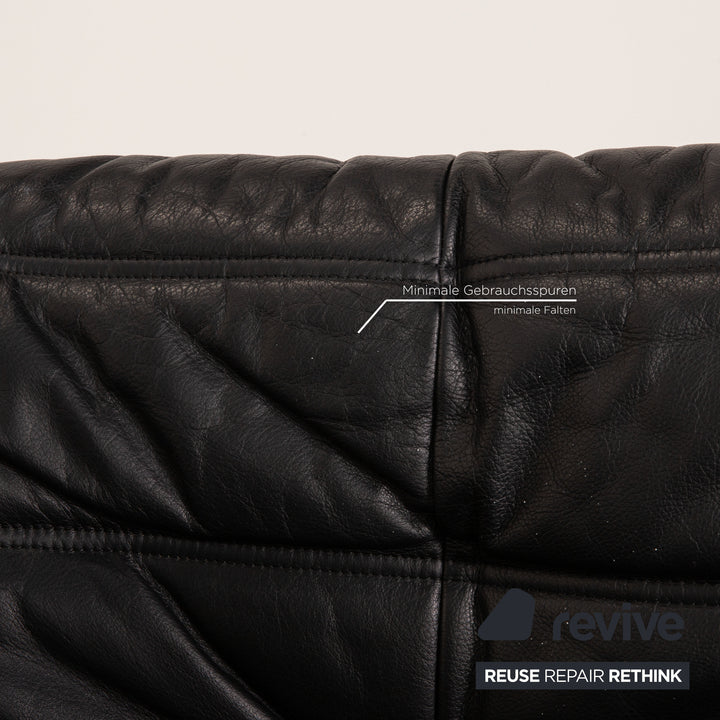 ligne roset Togo Leder Sofa Schwarz Ecksofa Couch