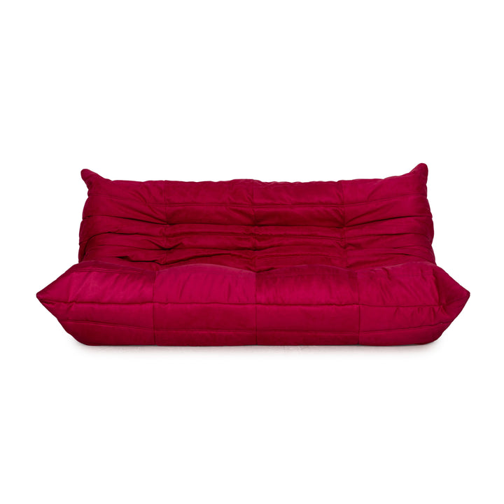 ligne roset Togo Stoff Dreisitzer Rot Sofa Couch Neubezug