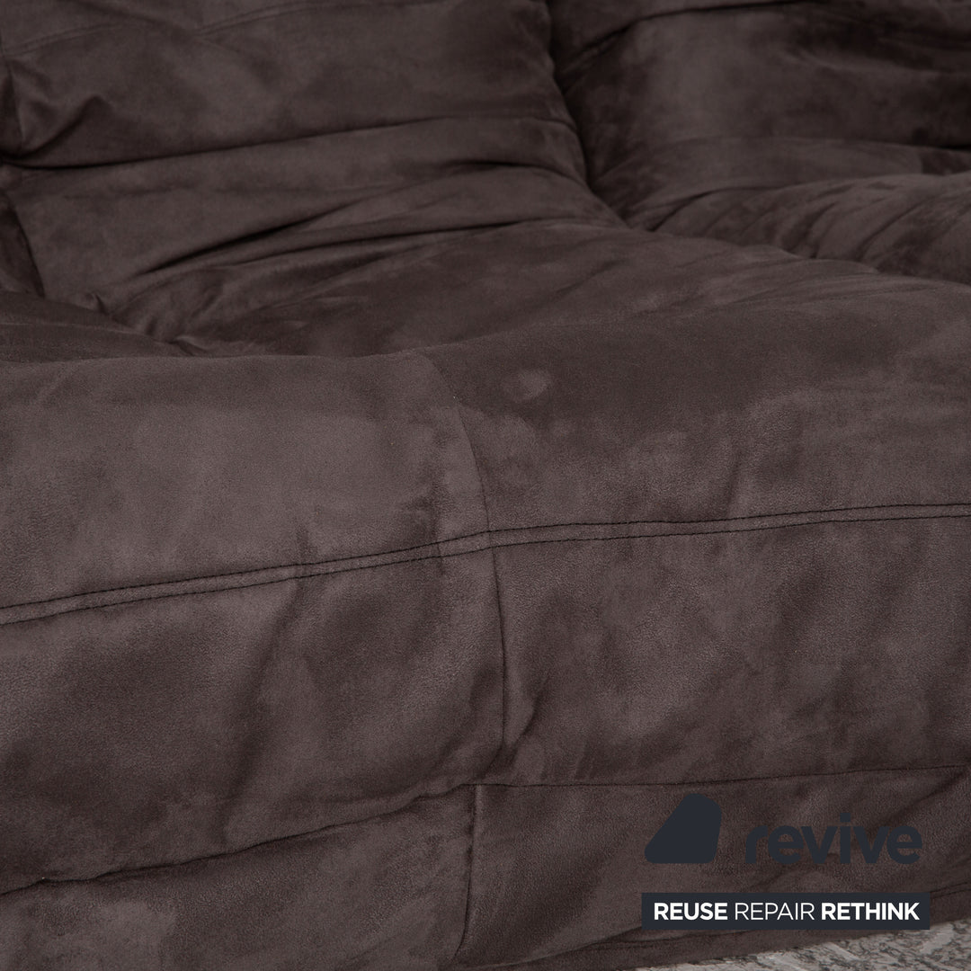 ligne roset Togo Stoff Ecksofa Grau Sofa Couch Neubezug