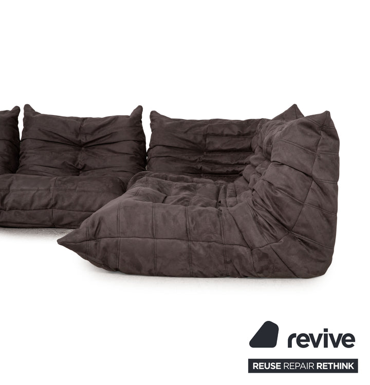 ligne roset Togo Stoff Ecksofa Grau Sofa Couch Neubezug