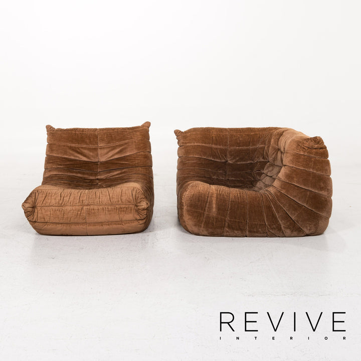 ligne roset Togo Stoff Sofa Braun Dreisitzer Couch #13450
