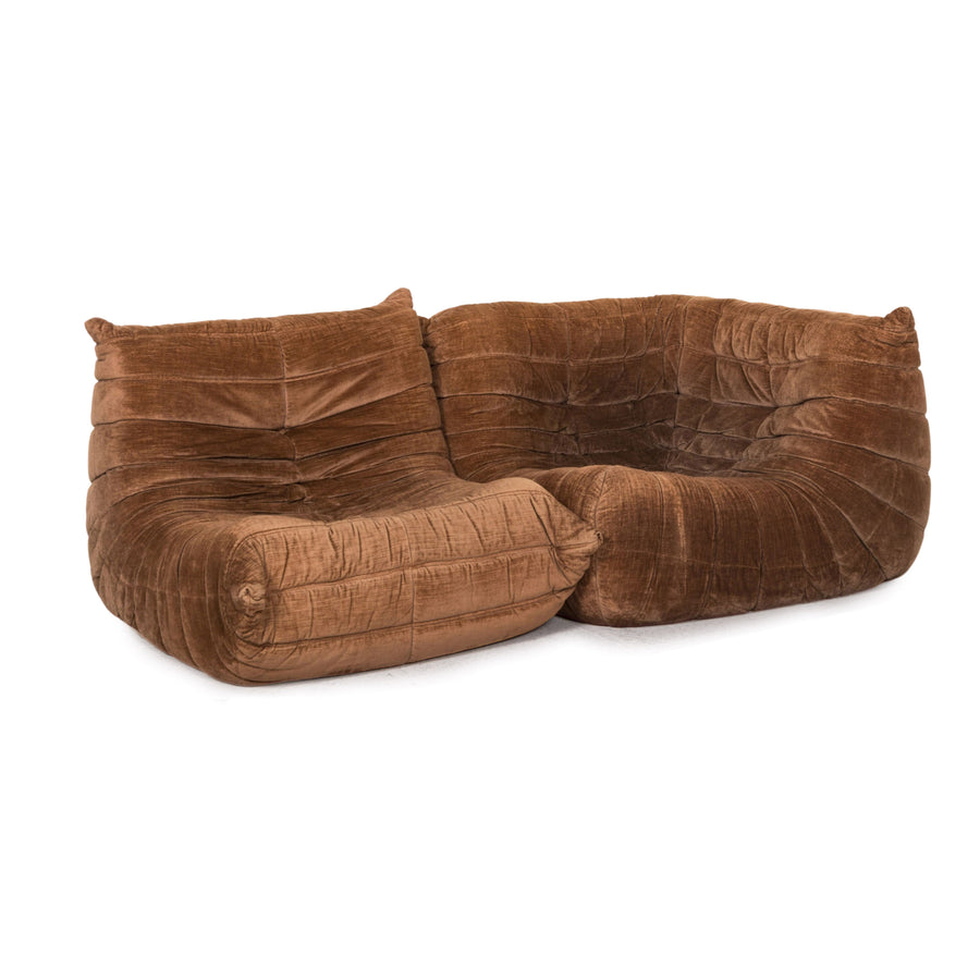 ligne roset Togo Stoff Sofa Braun Dreisitzer Couch #13450
