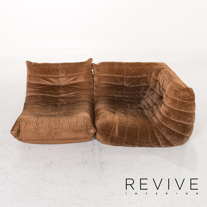 ligne roset Togo Stoff Sofa Braun Dreisitzer Couch #13450