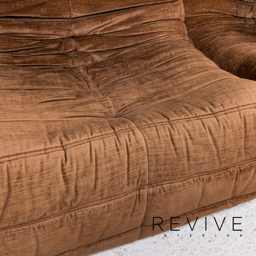 ligne roset Togo Stoff Sofa Braun Dreisitzer Couch #13450