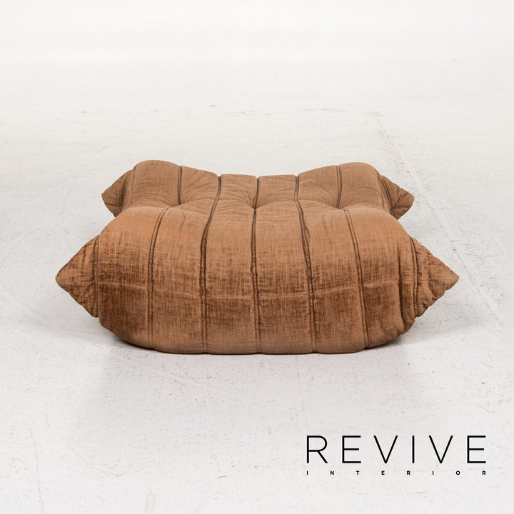 ligne roset Togo Stoff Sofa Garnitur Braun 1x Dreisitzer 1x Hocker #13453