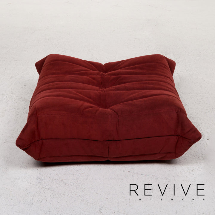 ligne roset Togo Stoff Sofa Garnitur Rot Weinrot 1x Ecksofa 1x Hocker #13506