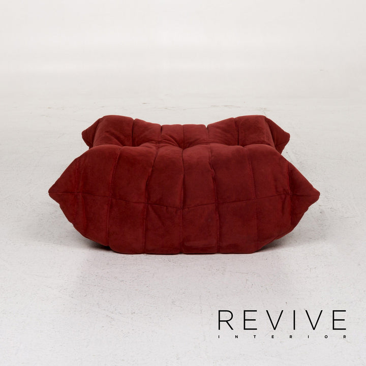 ligne roset Togo Stoff Sofa Garnitur Rot Weinrot 1x Ecksofa 1x Hocker #13506