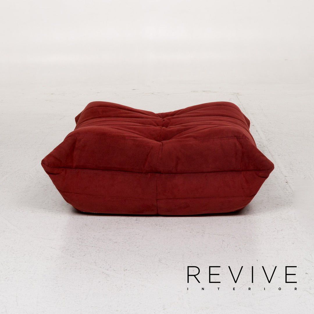 ligne roset Togo Stoff Sofa Garnitur Rot Weinrot 1x Ecksofa 1x Hocker #13506