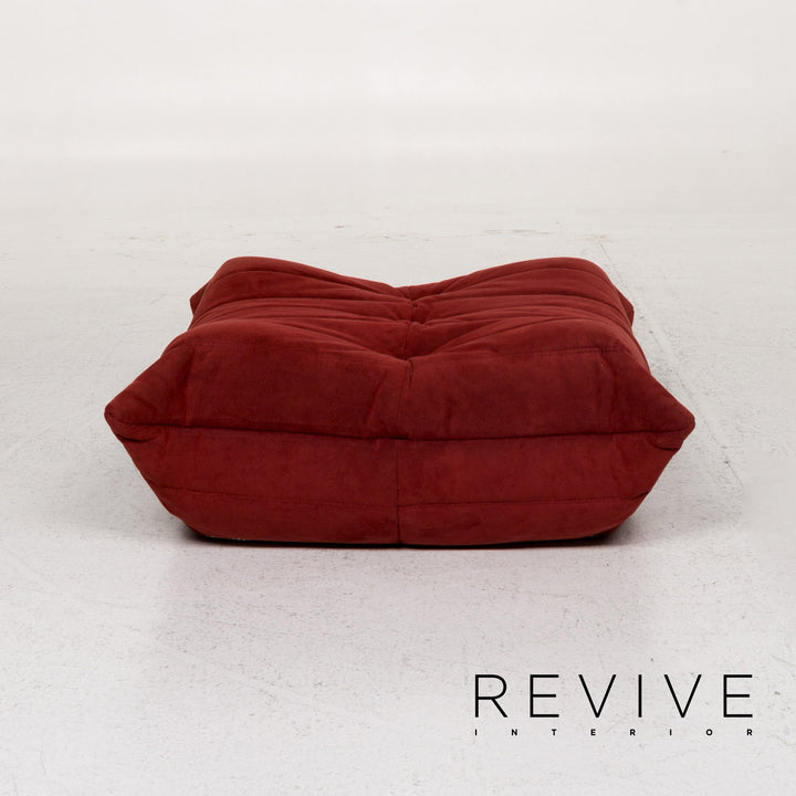 ligne roset Togo Stoff Sofa Garnitur Rot Weinrot 1x Ecksofa 1x Hocker #13506