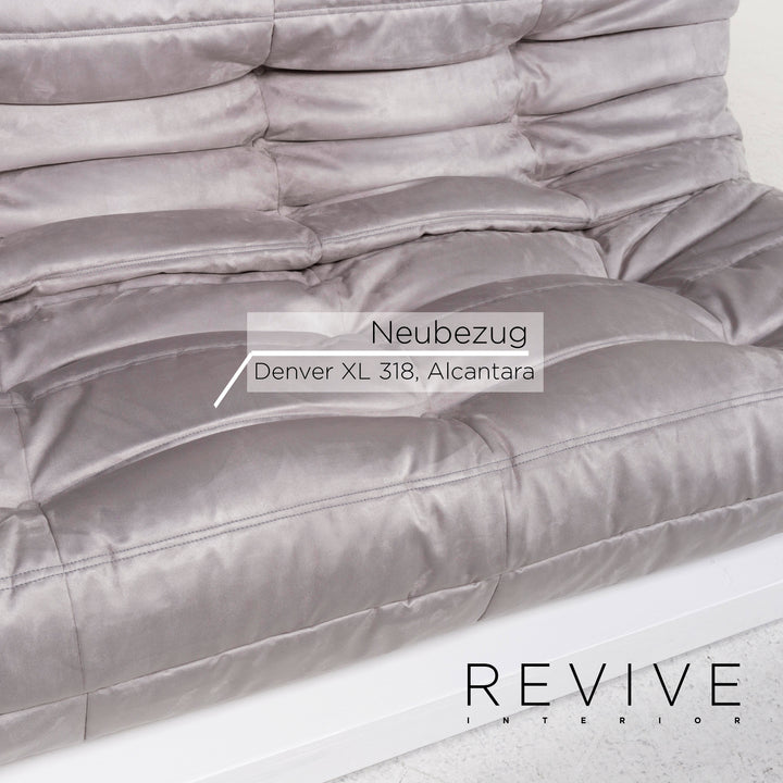 ligne roset Togo fabric sofa gray three-seater couch #13252