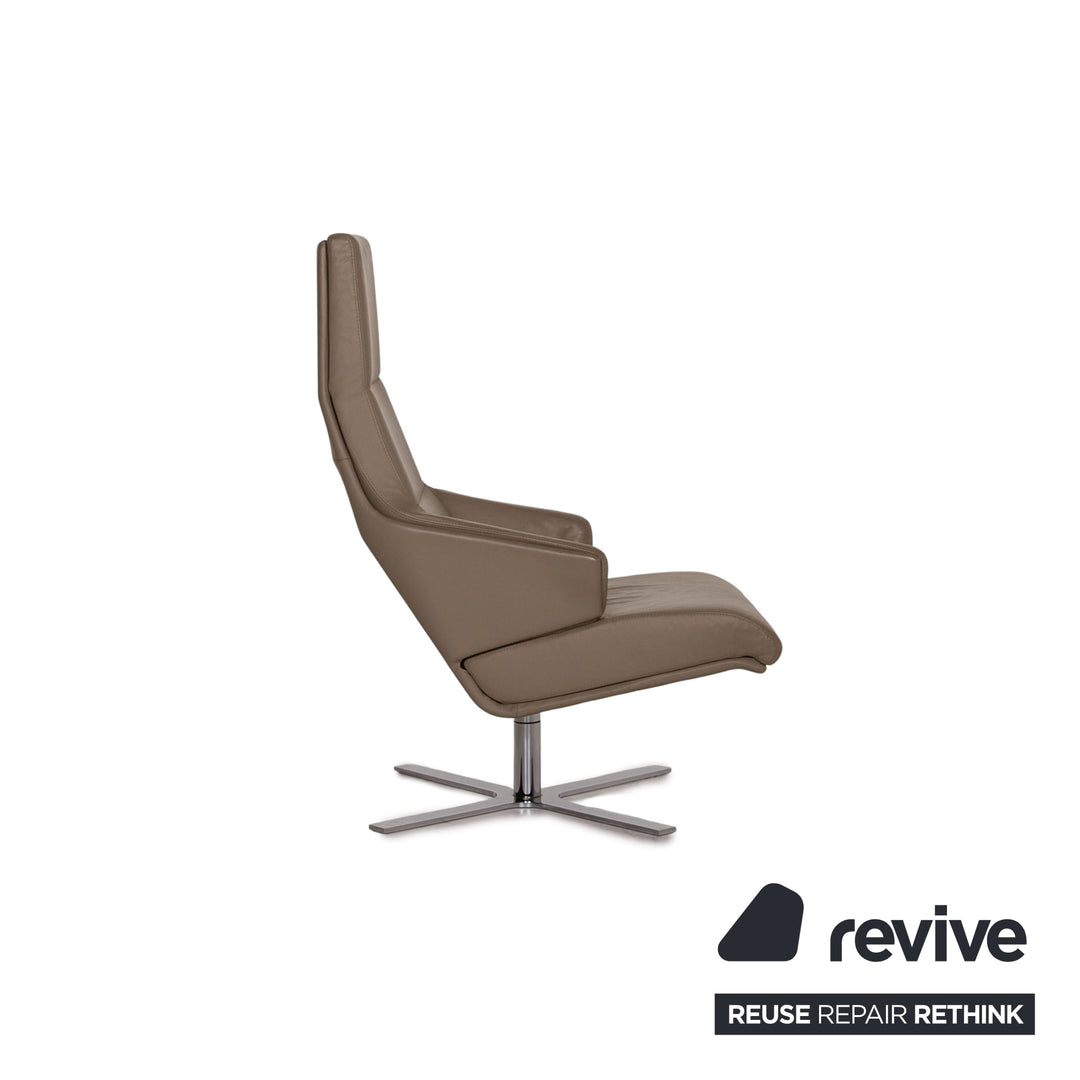 ligne roset Torn Leder Sessel Olivgrün