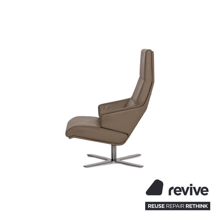 ligne roset Torn Leder Sessel Olivgrün