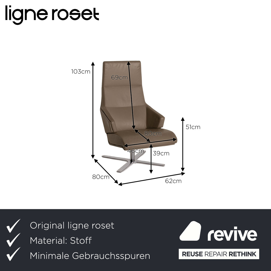 ligne roset Torn Leder Sessel Olivgrün