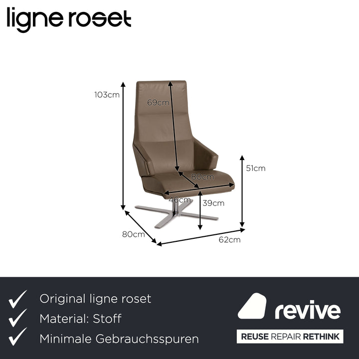ligne roset Torn Leder Sessel Olivgrün