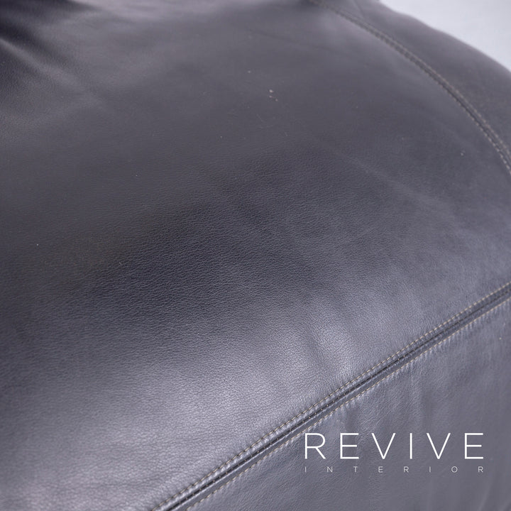 ligne roset designer leather armchair black genuine leather chair stool #6552