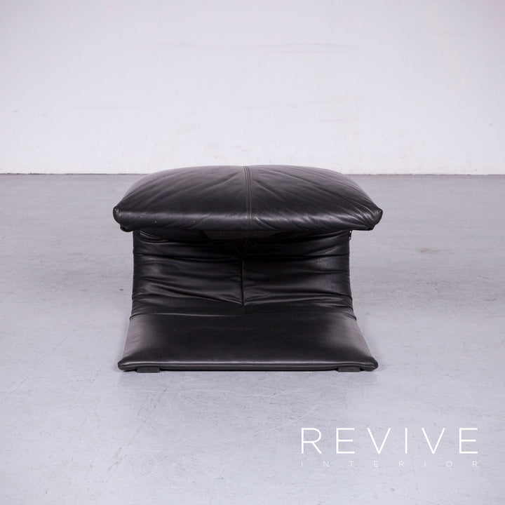 ligne roset designer leather armchair black genuine leather chair stool #6552