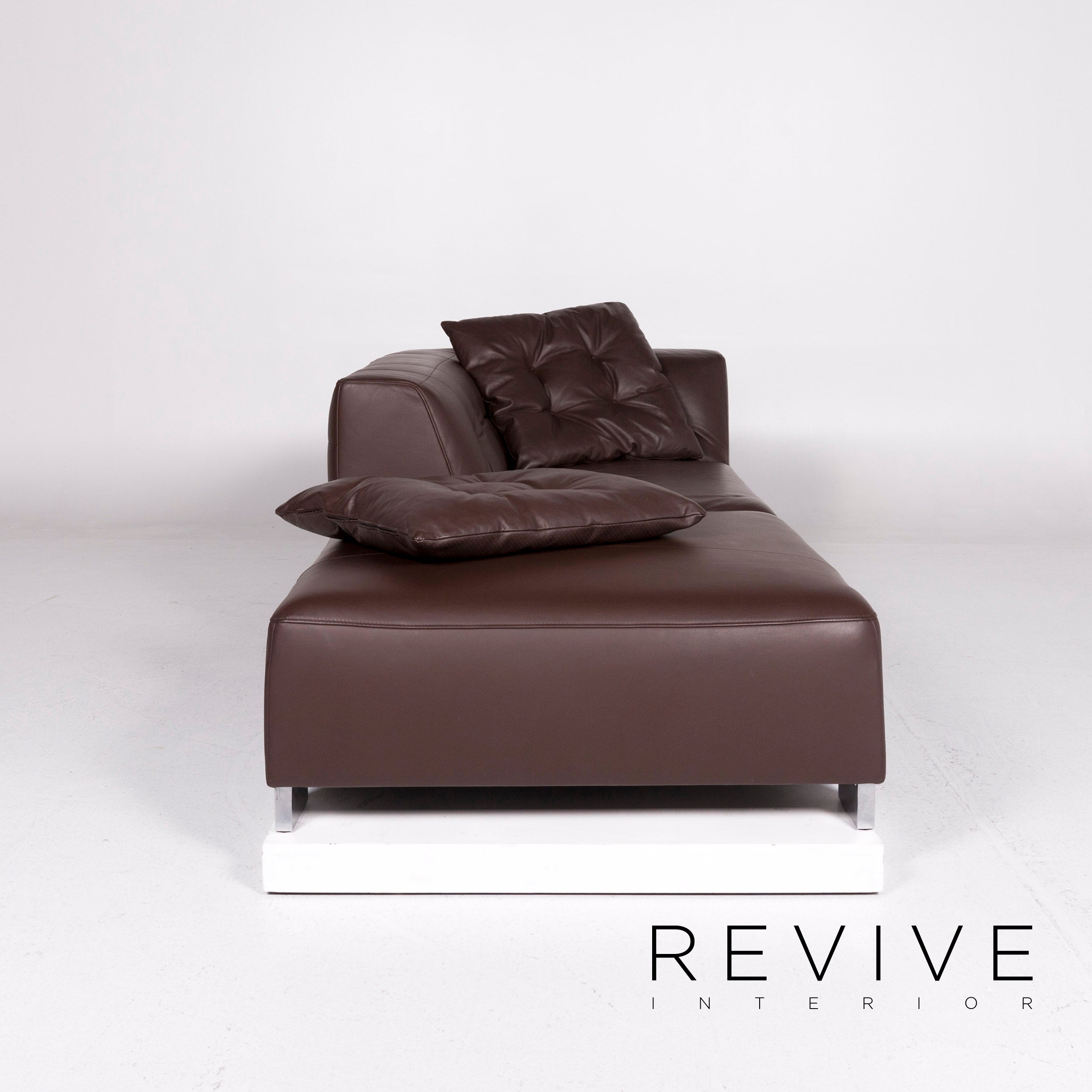 ligne roset ブラウンオットマン ligne roset Liege Malhoun Braun Leder - 2. Hand - Revive.de