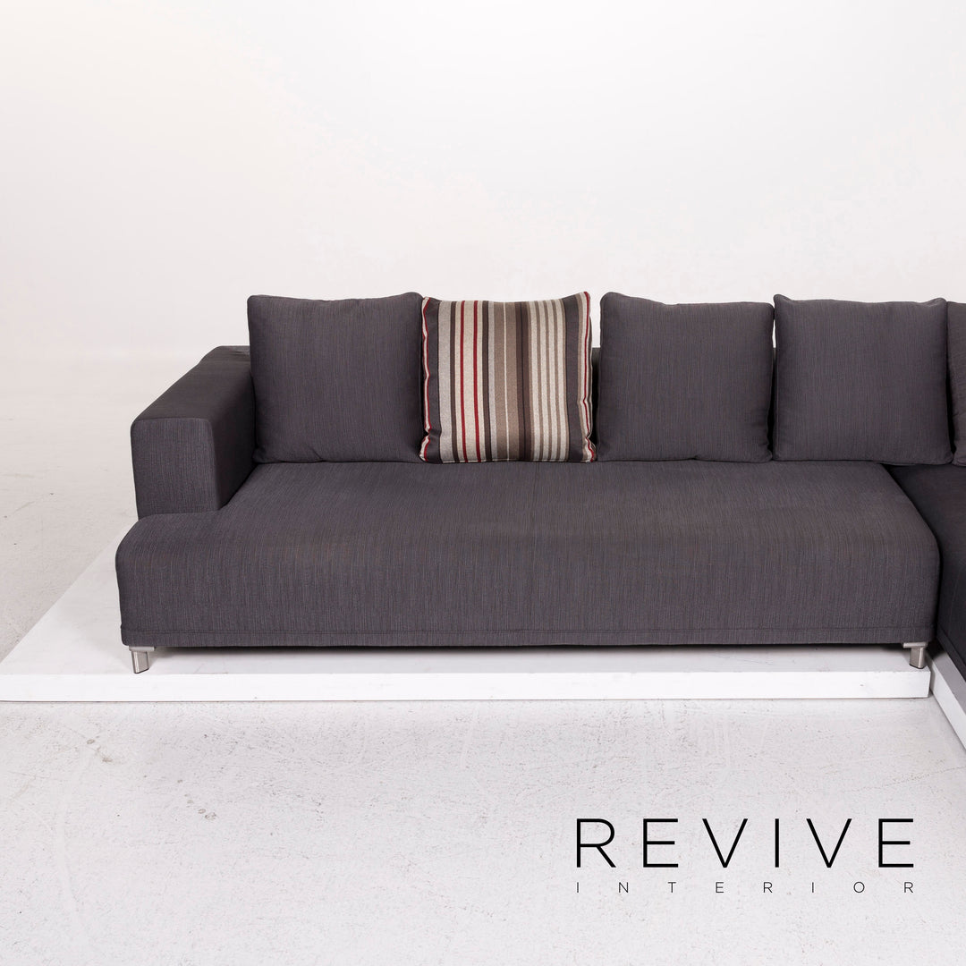 ligne roset opium fabric corner sofa anthracite gray sofa couch #12077
