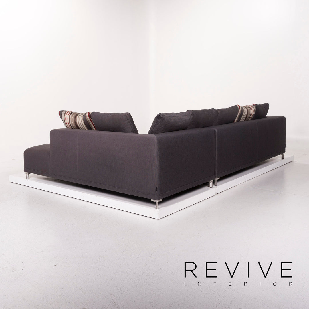 ligne roset opium fabric corner sofa anthracite gray sofa couch #12077
