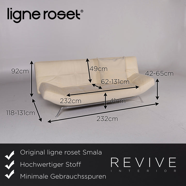 ligne roset Smala fabric sofa bed cream three-seater sleep function couch #11115