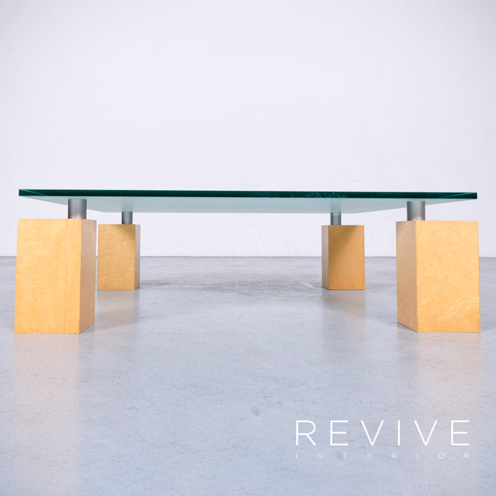 ligne roset Squadra designer glass table modern table coffee table glass wood #6539