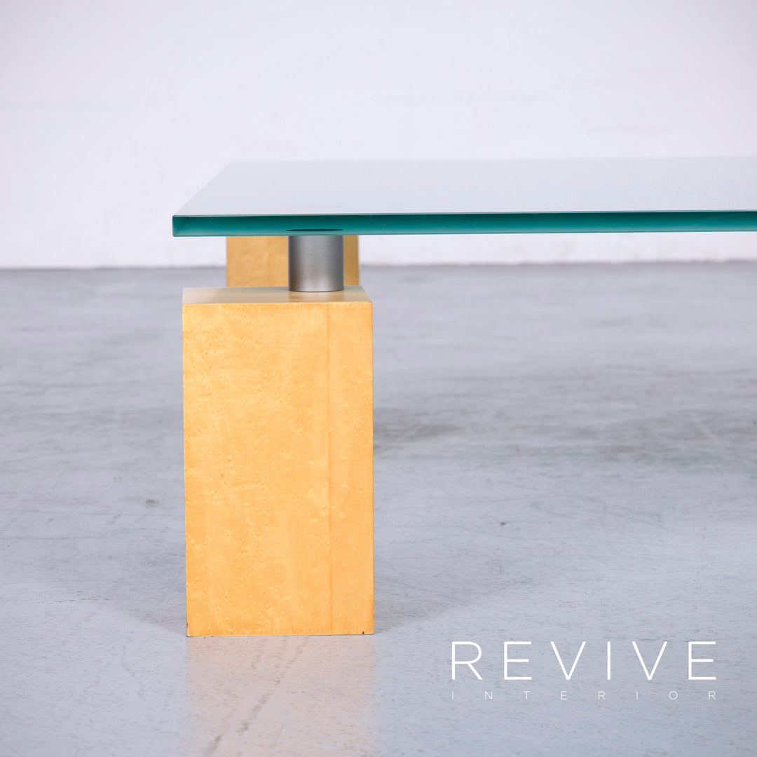 ligne roset Squadra designer glass table modern table coffee table glass wood #6539