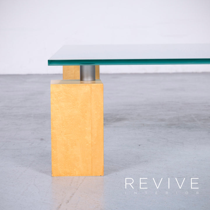 ligne roset Squadra designer glass table modern table coffee table glass wood #6539