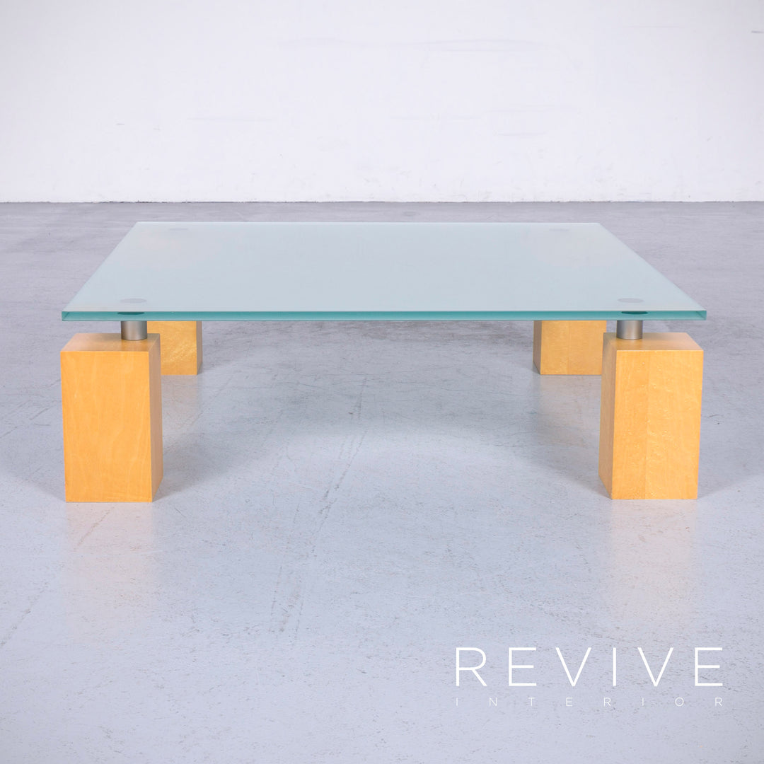 ligne roset Squadra designer glass table modern table coffee table glass wood #6539